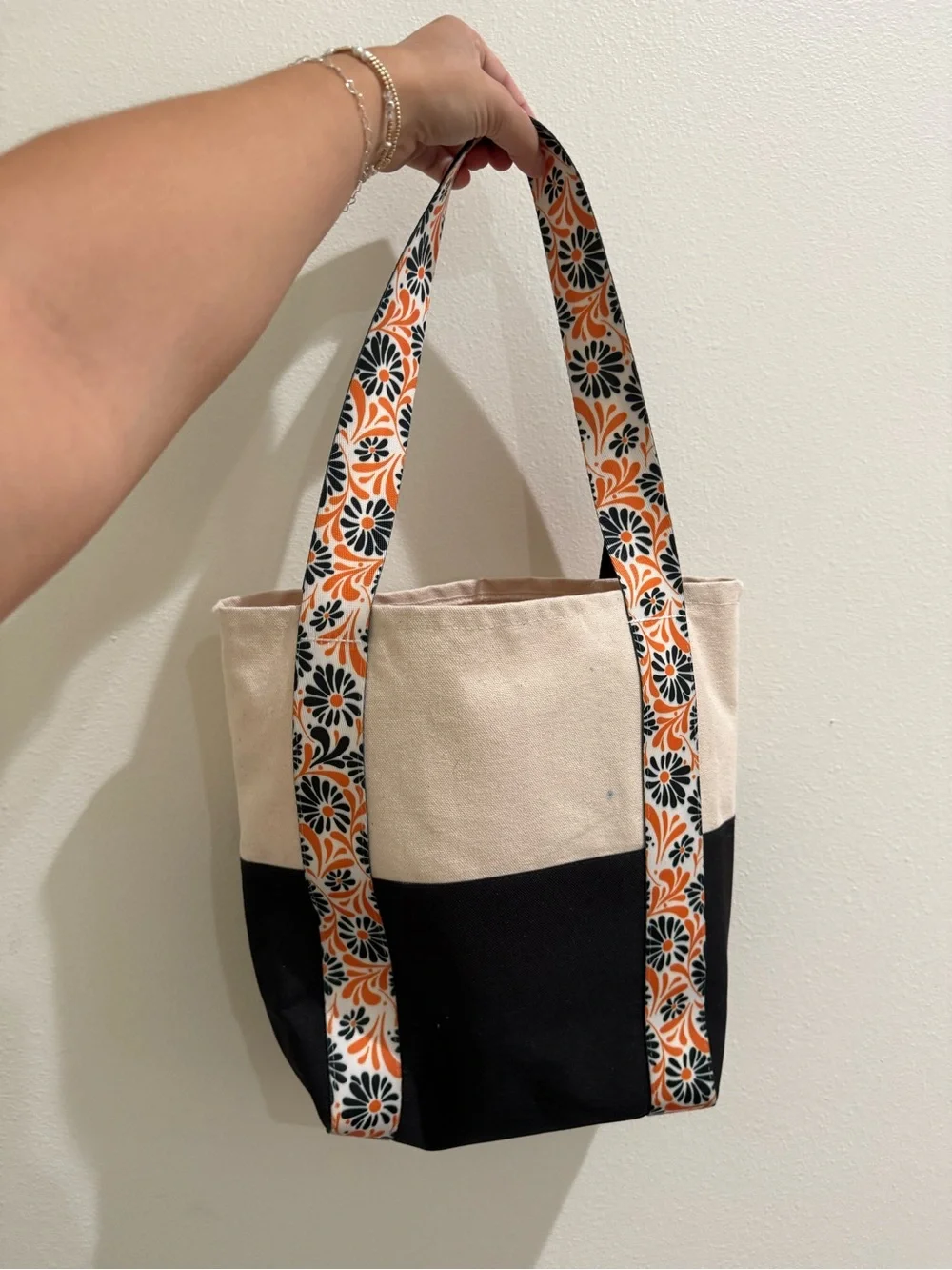 Canvas Mini Tote with Floral Straps – Oklahoma State Cowboys
